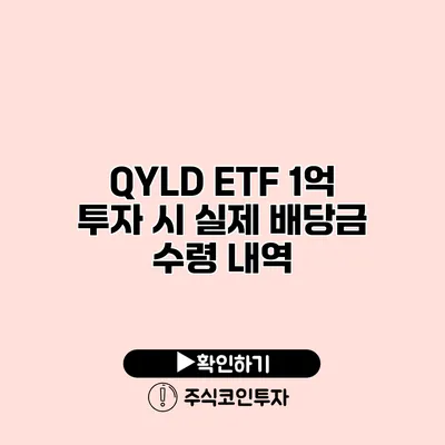 QYLD ETF 1억 투자 시 실제 배당금 수령 내역