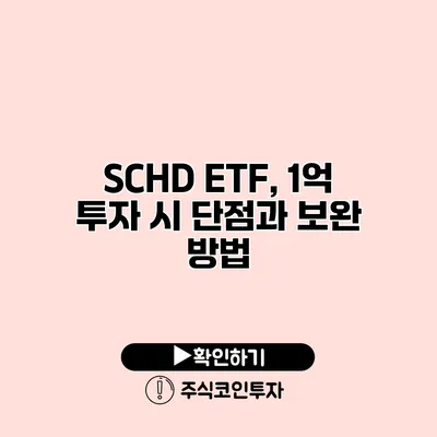 SCHD ETF, 1억 투자 시 단점과 보완 방법