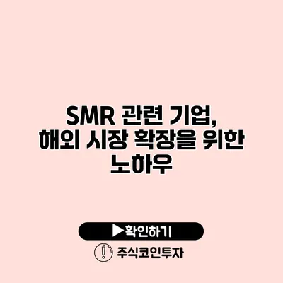 SMR 관련 기업, 해외 시장 확장을 위한 노하우