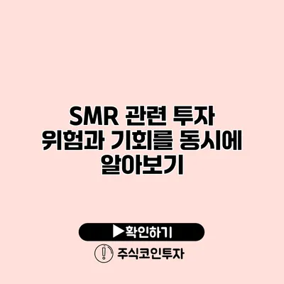 SMR 관련 투자 위험과 기회를 동시에 알아보기