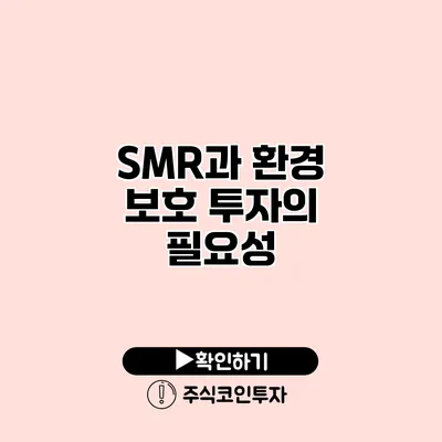 SMR과 환경 보호 투자의 필요성