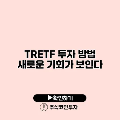 TRETF 투자 방법 새로운 기회가 보인다