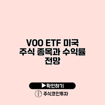 VOO ETF 미국 주식 종목과 수익률 전망