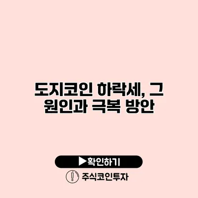 도지코인 하락세, 그 원인과 극복 방안