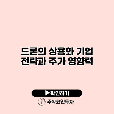 드론의 상용화 기업 전략과 주가 영향력