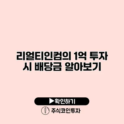 리얼티인컴의 1억 투자 시 배당금 알아보기