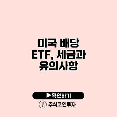 미국 배당 ETF, 세금과 유의사항