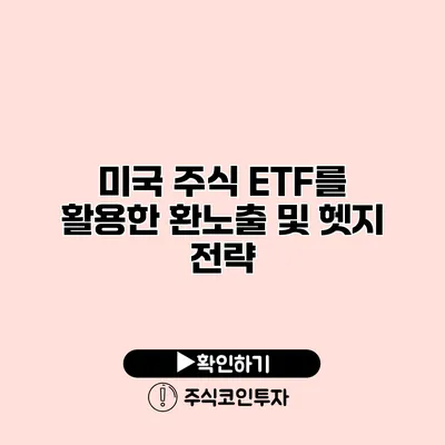 미국 주식 ETF를 활용한 환노출 및 헷지 전략