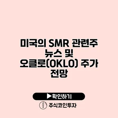 미국의 SMR 관련주 뉴스 및 오클로(OKLO) 주가 전망