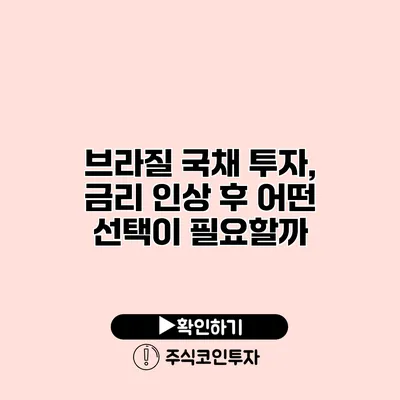 브라질 국채 투자, 금리 인상 후 어떤 선택이 필요할까?