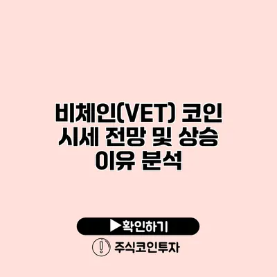 비체인(VET) 코인 시세 전망 및 상승 이유 분석