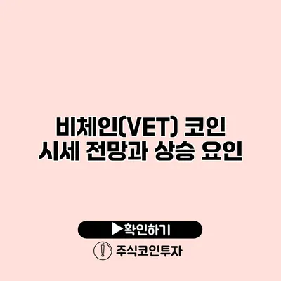 비체인(VET) 코인 시세 전망과 상승 요인