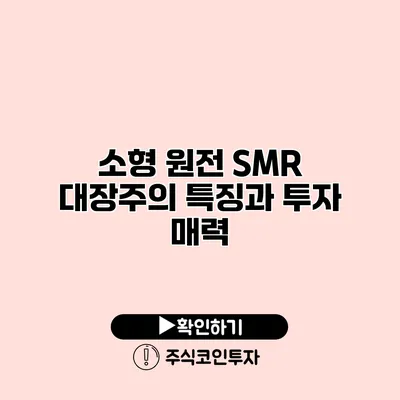 소형 원전 SMR 대장주의 특징과 투자 매력