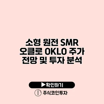 소형 원전 SMR 오클로 OKLO 주가 전망 및 투자 분석