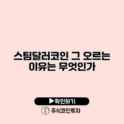 스팀달러코인 그 오르는 이유는 무엇인가?