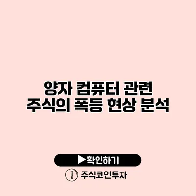 양자 컴퓨터 관련 주식의 폭등 현상 분석