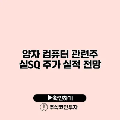 양자 컴퓨터 관련주 실SQ 주가 실적 전망