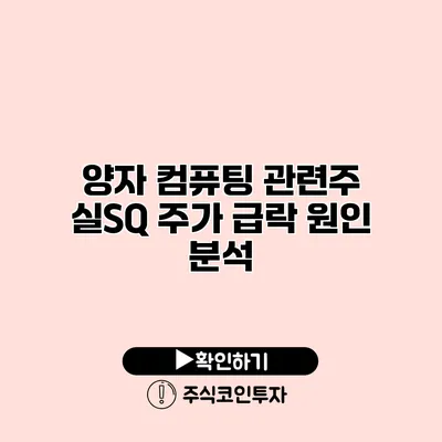 양자 컴퓨팅 관련주 실SQ 주가 급락 원인 분석