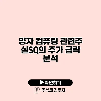 양자 컴퓨팅 관련주 실SQ의 주가 급락 분석