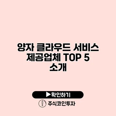 양자 클라우드 서비스 제공업체 TOP 5 소개