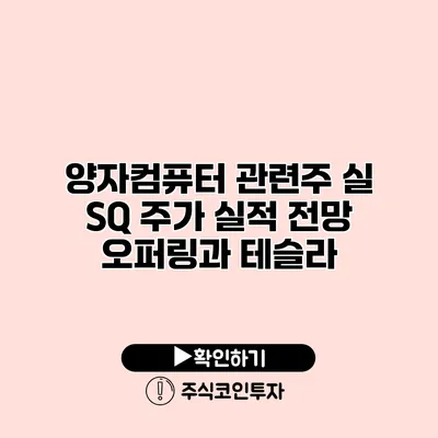 양자컴퓨터 관련주 실 SQ 주가 실적 전망 오퍼링과 테슬라