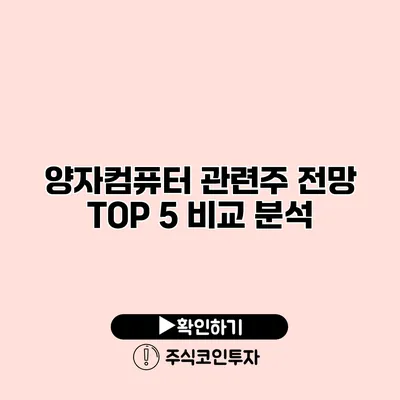 양자컴퓨터 관련주 전망 TOP 5 비교 분석