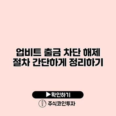 업비트 출금 차단 해제 절차 간단하게 정리하기