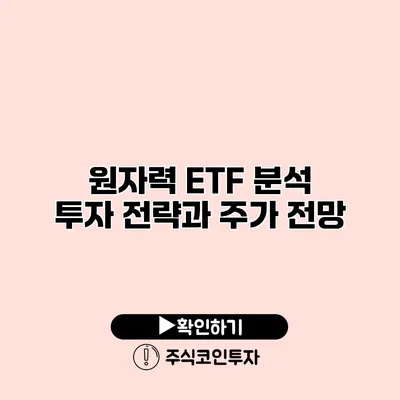 원자력 ETF 분석 투자 전략과 주가 전망