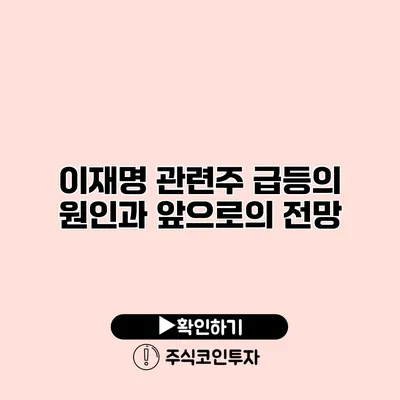 이재명 관련주 급등의 원인과 앞으로의 전망