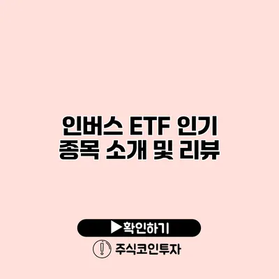 인버스 ETF 인기 종목 소개 및 리뷰