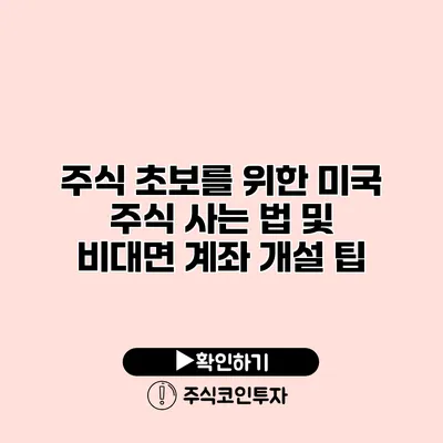 주식 초보를 위한 미국 주식 사는 법 및 비대면 계좌 개설 팁