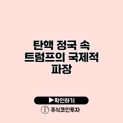 탄핵 정국 속 트럼프의 국제적 파장