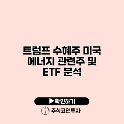 트럼프 수혜주 미국 에너지 관련주 및 ETF 분석