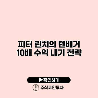 피터 린치의 텐배거 10배 수익 내기 전략